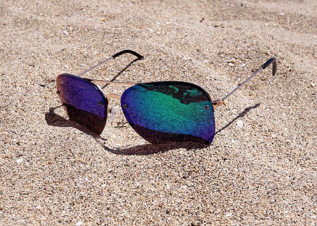 sunglasses on sand