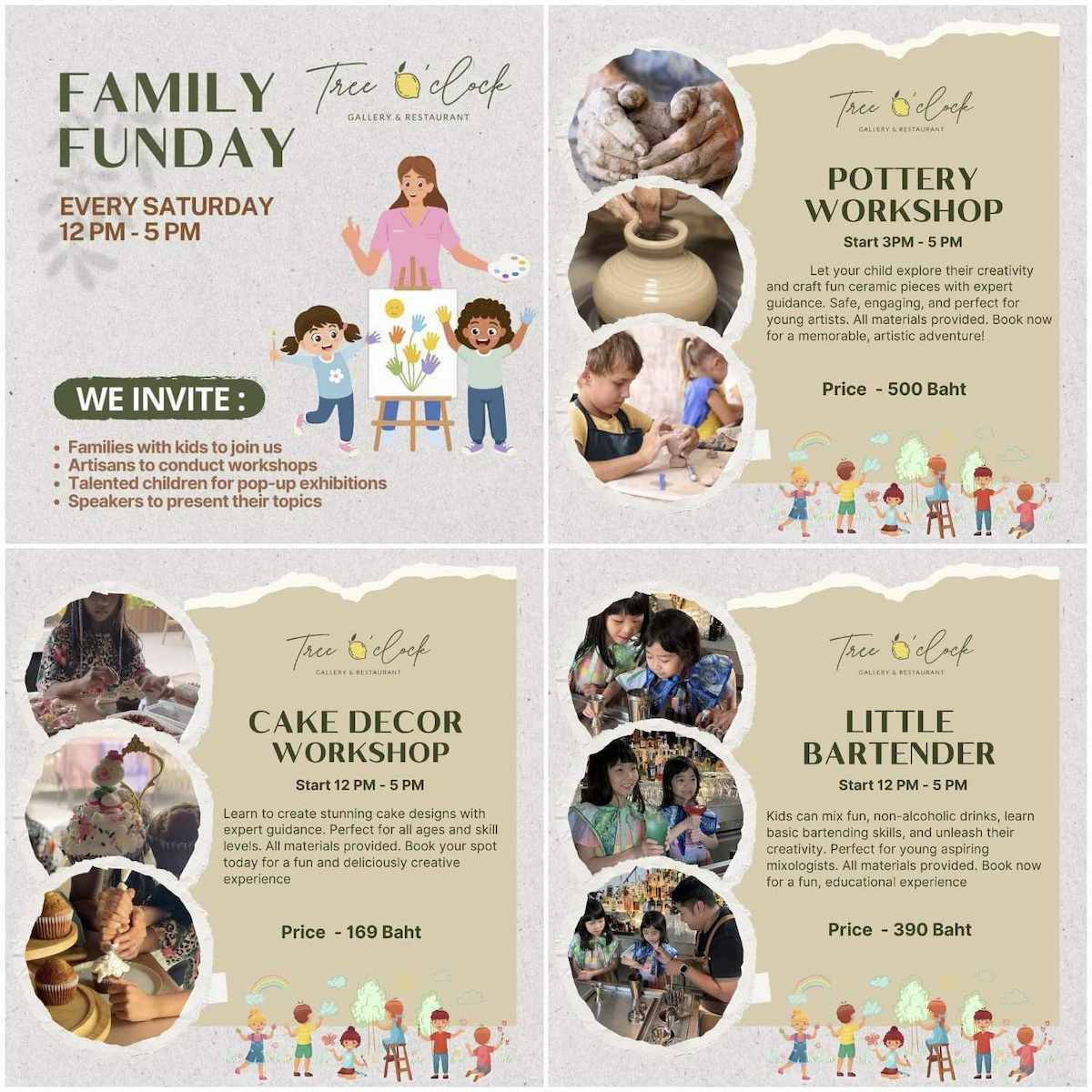 Tree O'clock Gallery & Restaurant - Family Funday