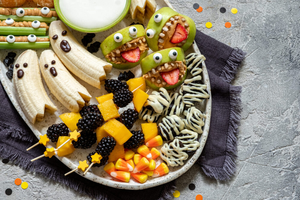 Healthy Fruit Halloween Treats.