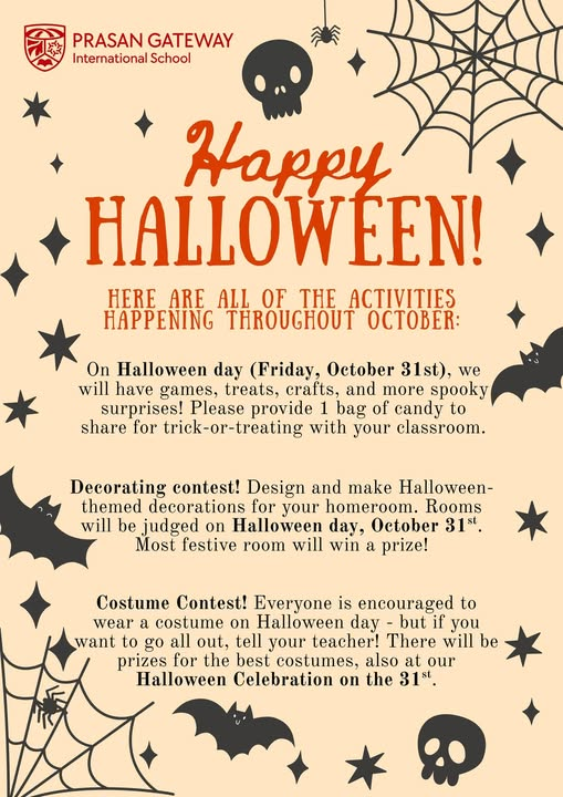Prasan Gateway International School Happy Halloween Prasan Gateway International School Happy Halloween