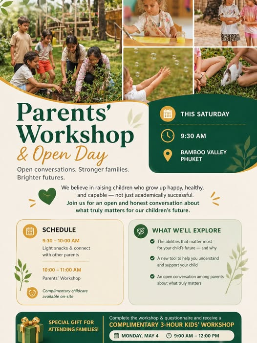 Bamboo Valley Parents’ Workshop With Childcare Available