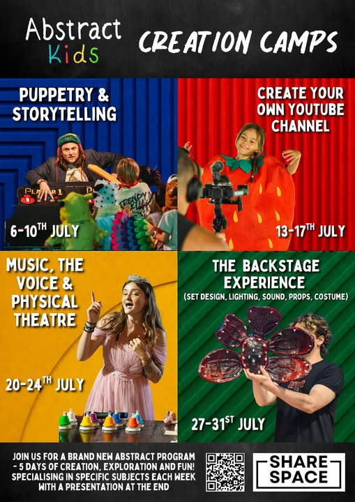 Abstract Kids Drama July Creation Camps 2026